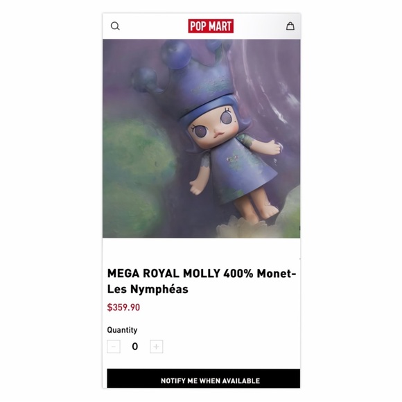 Pop Mart Mega Royal Molly Monet Les Nymphéas 400% - Picture 4 of 16